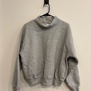 TNA Gray Cozy Fleece Mockneck